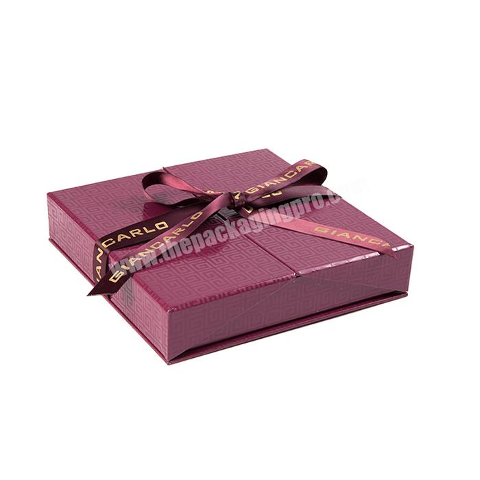 Wholesale High Quality Luxury Custom Logo Printed Rose Red Drawer Plastic Jewelry Bracelet Box With Ribbon