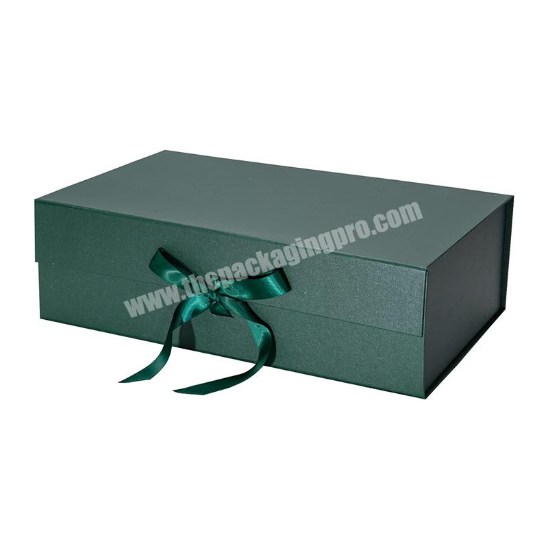 Wholesale Luxury Hair Wig Packaging Green Box Closure Custom Logo Magnetic Gift Box Package