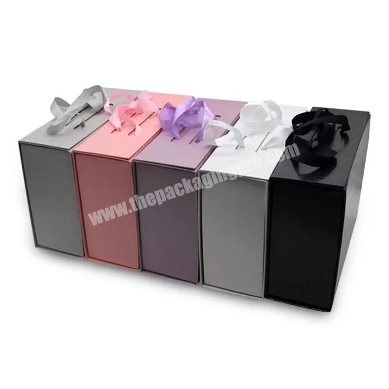 Wholesale Luxury Rigid Cardboard Packaging Large Magnetic Lid Closure Collapsible Gift Box