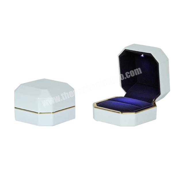 Wholesale Luxury Ring Jade Pendant Packaging Wedding LED Light Jewelry Ring Box