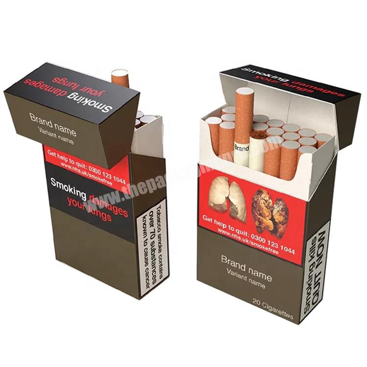 Wholesale Paperboard Cigarette Packaging Box Case Custom Printed Disposable Cardboard Paper Cigarette Box