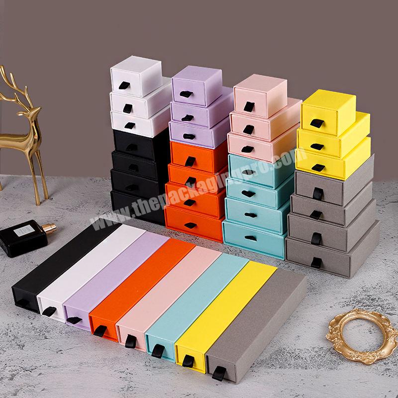 Wholesale Price Colorful Sliding out Slide Paper Drawer Box Jewelry Gift Box Packaging