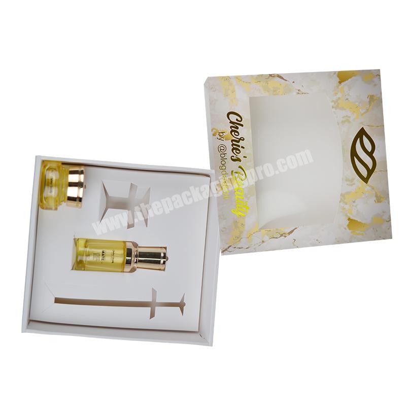 Wholesale Sencai White Card Hot Foiled Logo Cosmetic Beauty Packaging Drawer Box