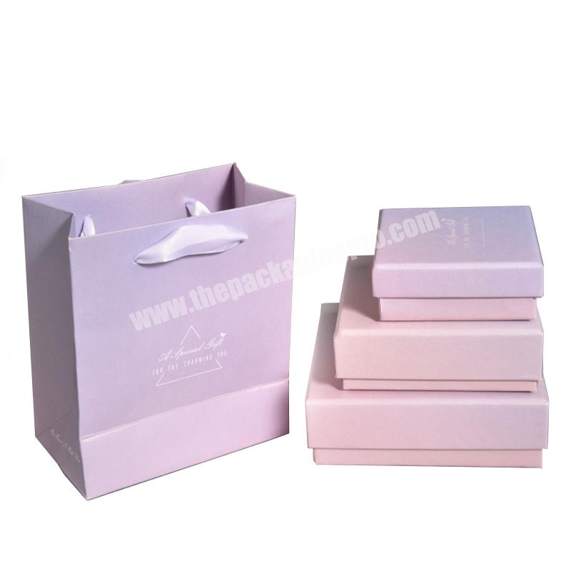 Wholesale Simple Factory Pink Jewelry Packaging Box Set Necklace Earrings Jewelry Box