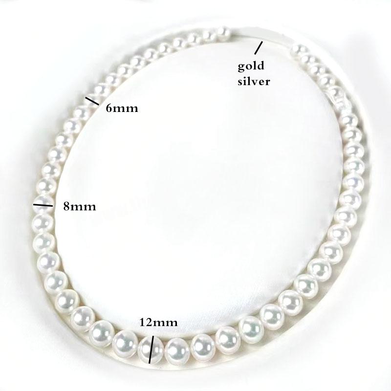 Wholesale Sterling Silver Pure White Freshwater Cultured Pearl Necklace Jewelry Pearl Single Strand Necklace