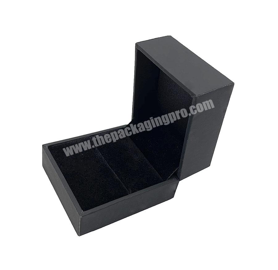 Wholesale black fancy paper velvet ring box jewelry box