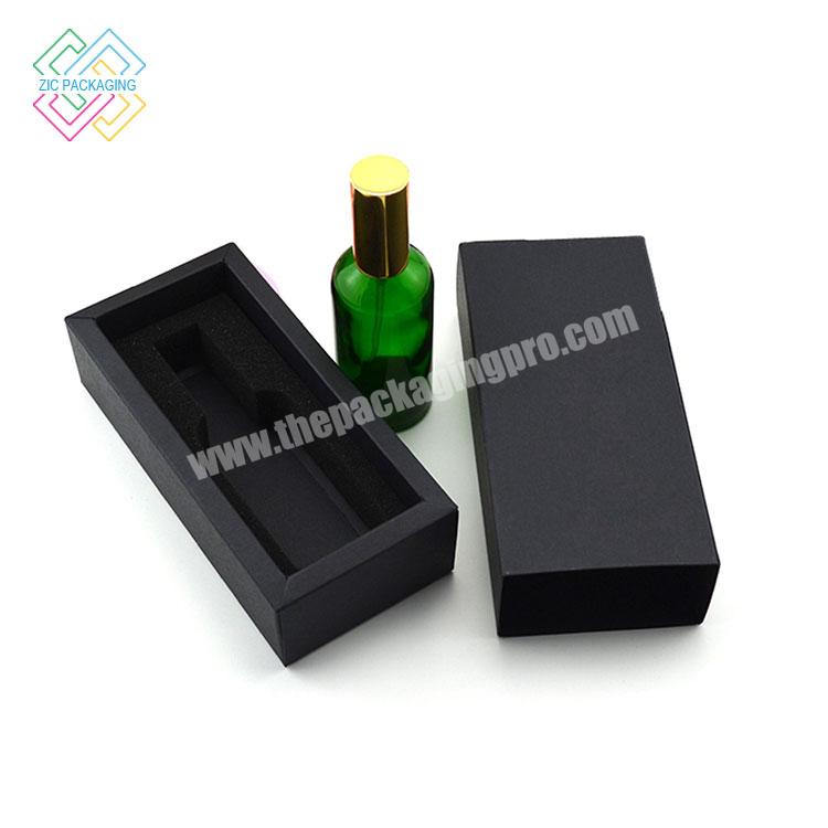 Wholesale black hard paper cosmetics packaging empty rigid perfume box luxury gifts perfume bottle cosmetics customized logo box