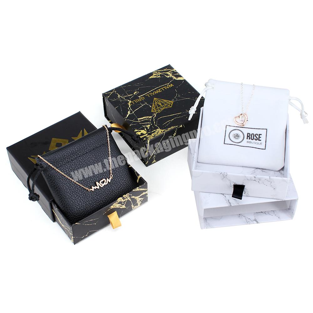 Wholesale black necklace bracelet unique drawer jewelry packaging custom earring luxury jewelry packaging box