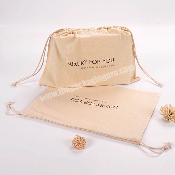 Wholesale custom 100% cotton drawstring pouch packaging bag