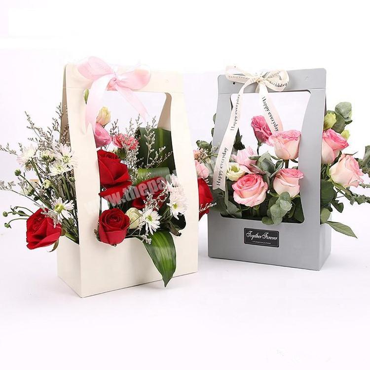 Wholesale custom Birthday wedding Valentine's Day flower shop flower bouquet cardboard packaging round flowers with cover carton