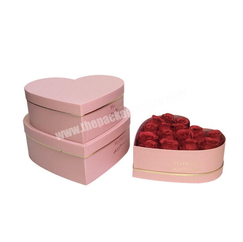 Wholesale custom luxury gift packaging custom Valentine's Day heart-shaped packaging chocolate flower gift box