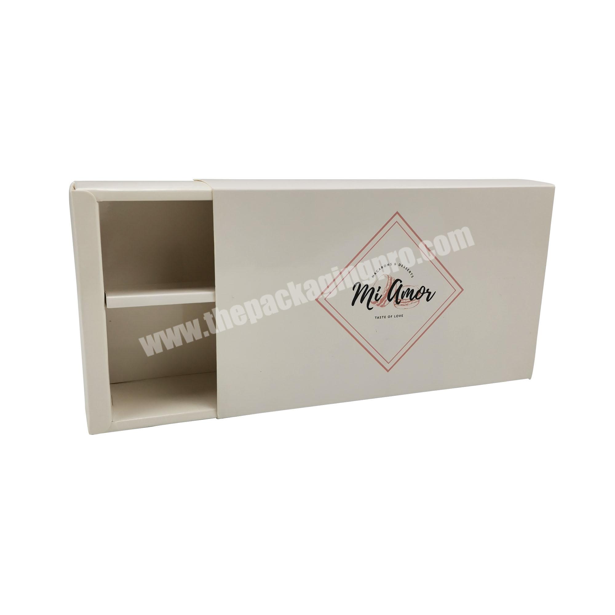 Wholesale custom pastry box cookie box with logo packaging drawer gift  box for cookiemacaroonsweet bakery packaging