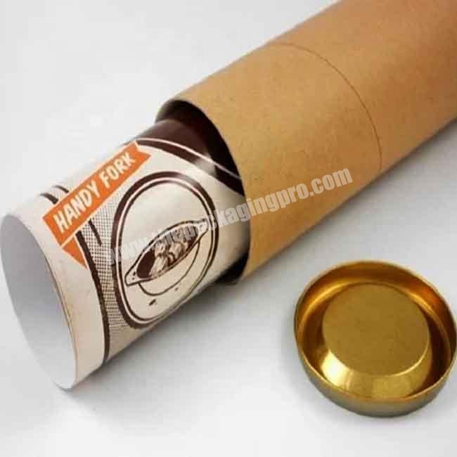 Wholesale custom size craft round paper large cardboard end metal plastic Lid Kraft Mailing Tube