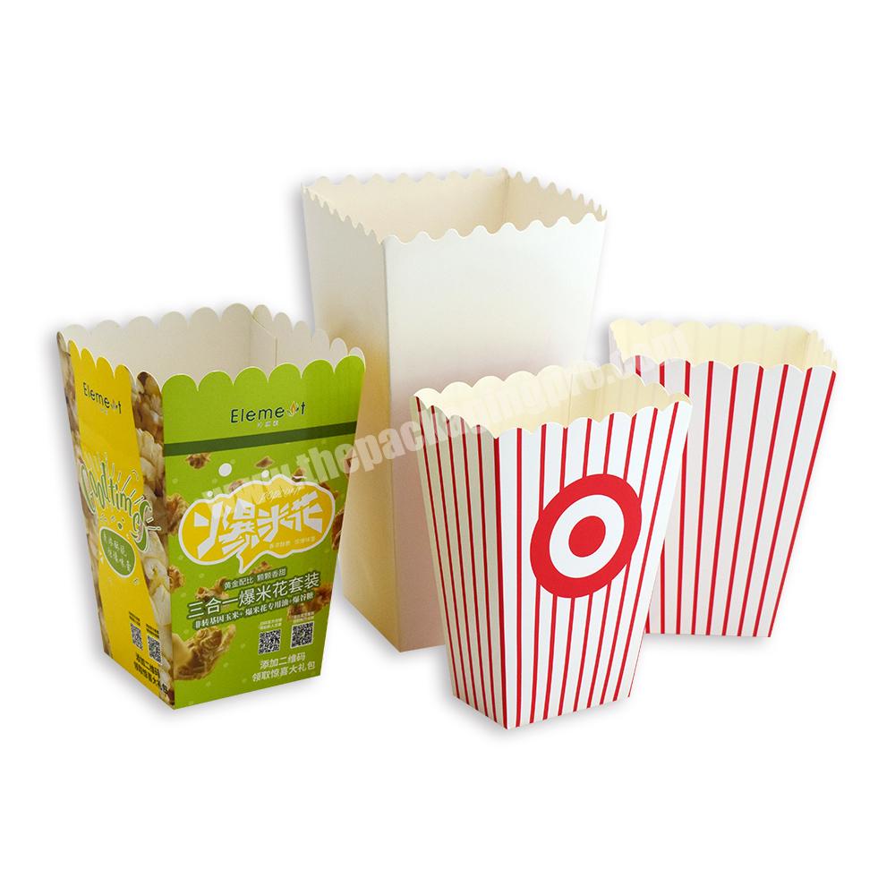 Wholesale customized biodegradable printing square popcorn, French fries, fried chicken food cardboard folding box packaging