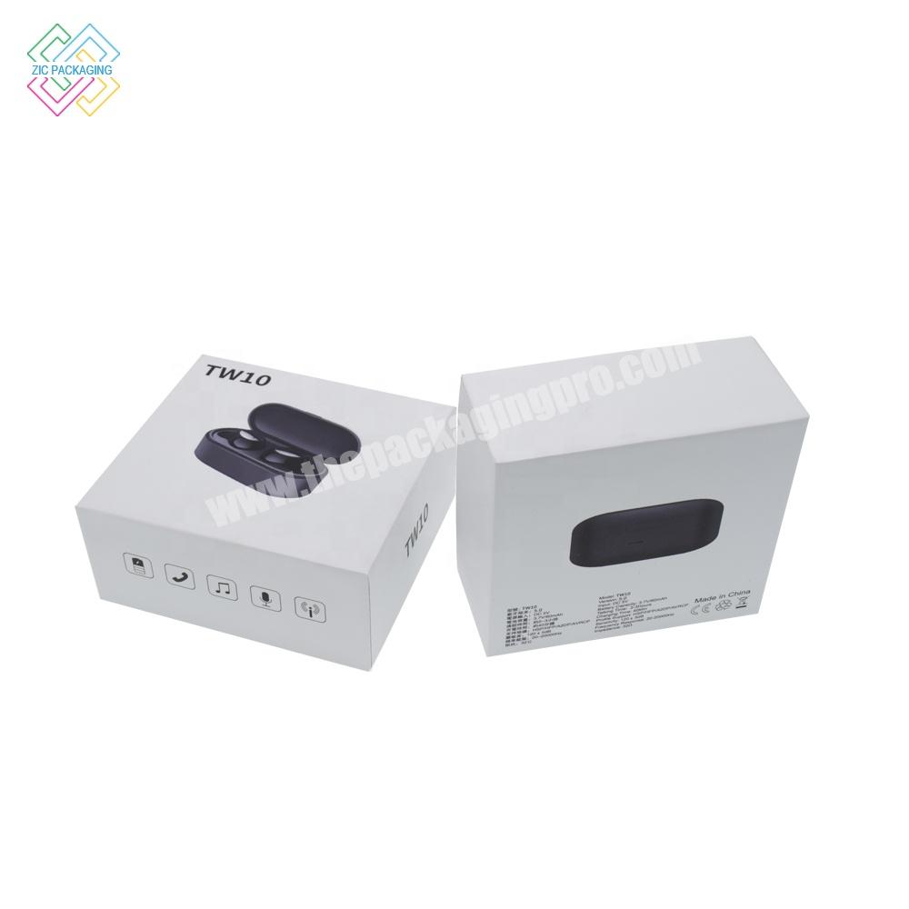Wholesale customized printing logo electronic earphone packaging carton earphone wireless charging box