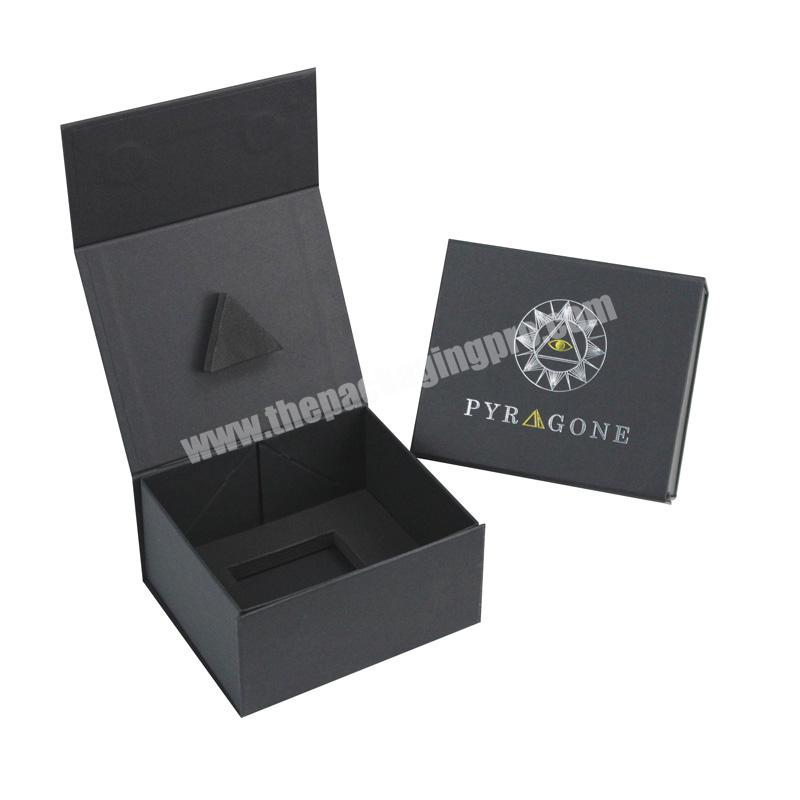 Wholesale folding luxury black rigid magnetic gift box