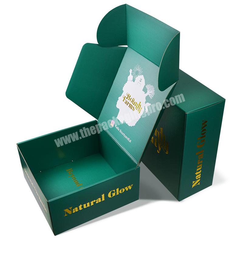 Wholesale luxury exquisite customized green  corrugated shipping packaging box