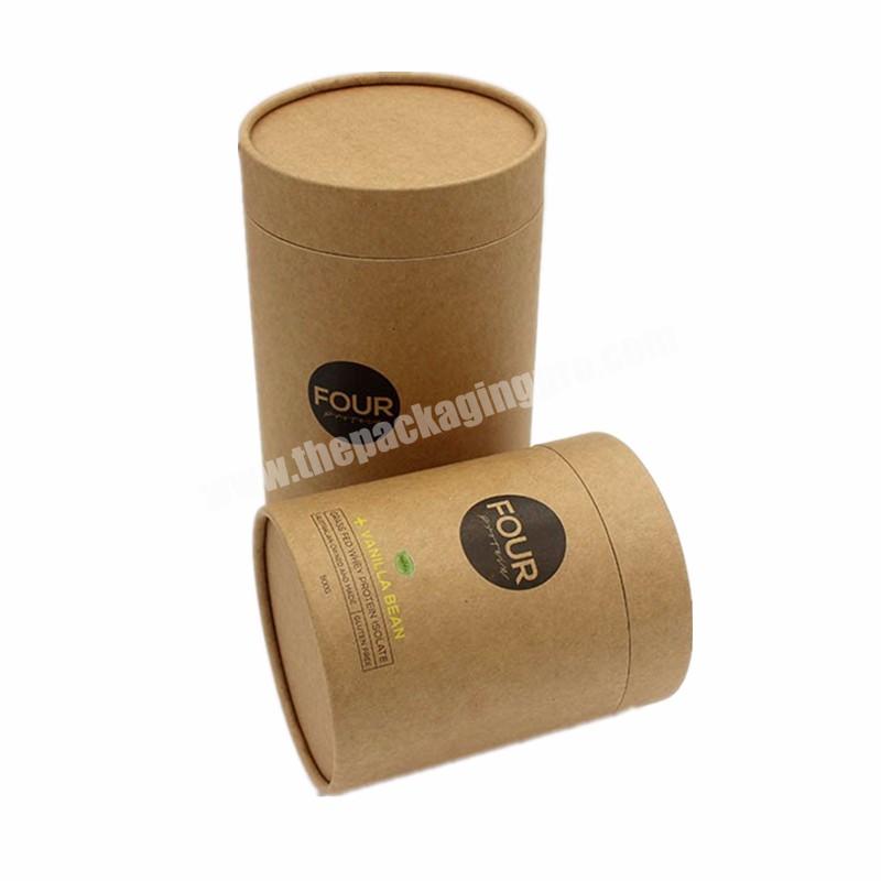 Wholesale luxury stamping logo cardboard perfume packing round kraft tube box