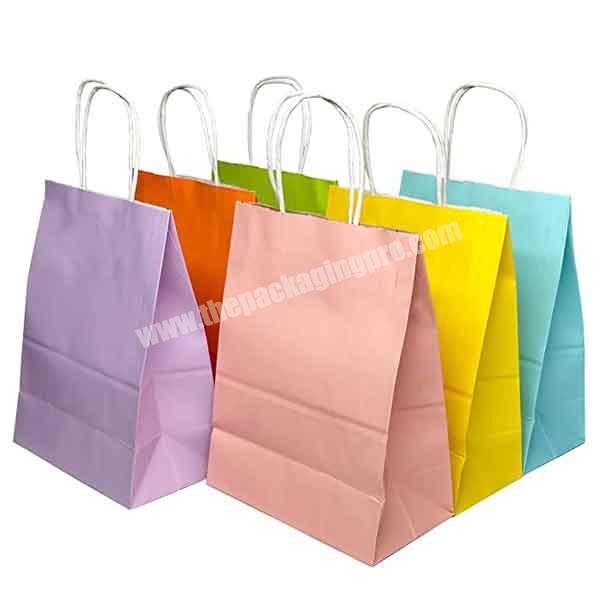 Wholesale recycle take away food paper  delivery takeout lunch bags with twisted handles