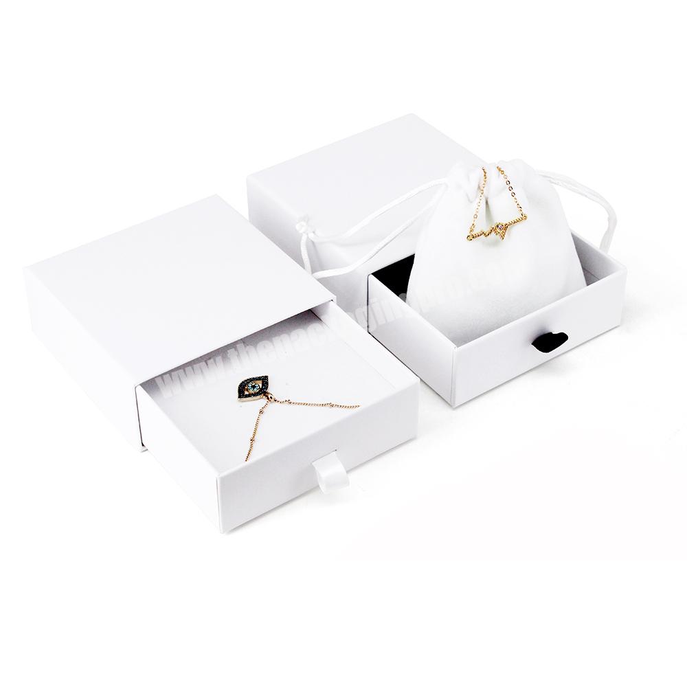 Wholesale white jewelry bracelet box for packaging sliding drawer gift box
