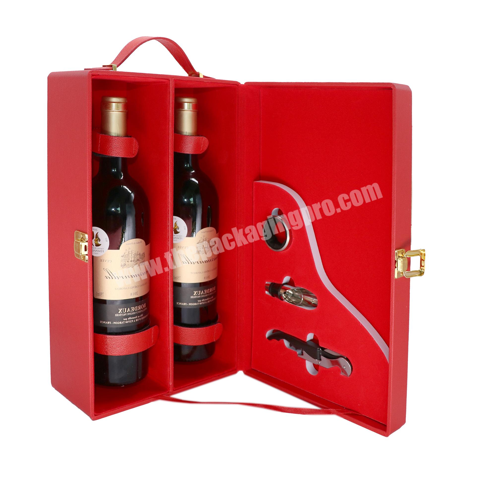 Wholesale wine bottle box 2 bottle wooden wine box custom wine corrugated box