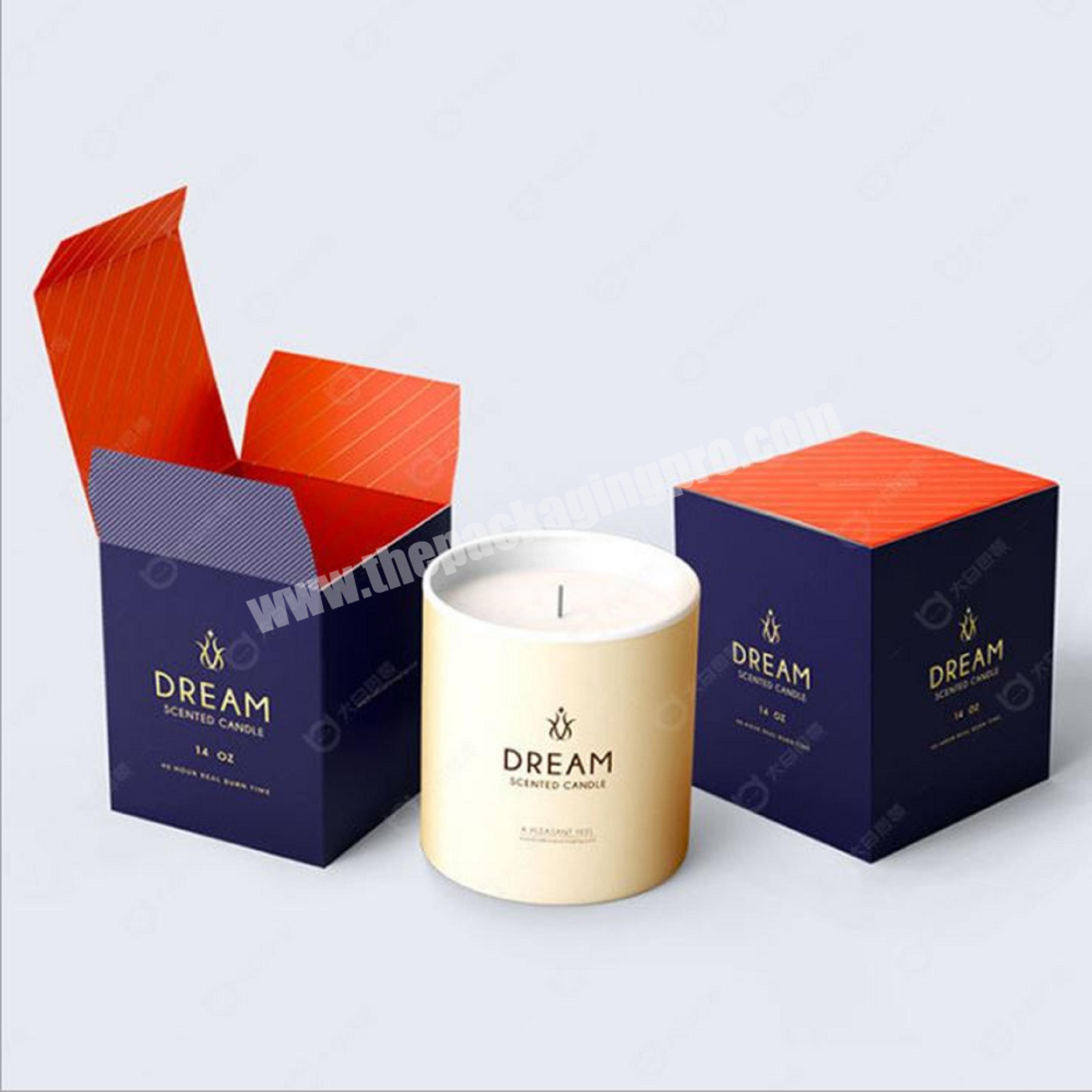 Wholesales custom design folding flat pack candle paper gift boxes for candles