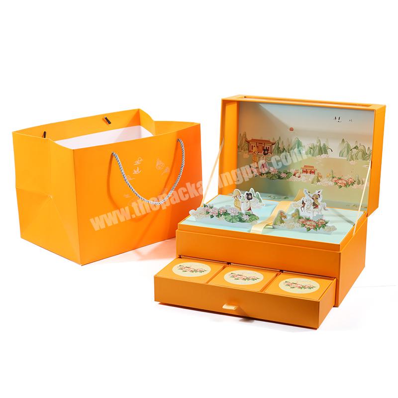 Yellow Cube Bridal Caja De Regalo Romantic Sublimation Extra Huge Large Gift Christmas Food Luxury Candy Box Moon Cake Box