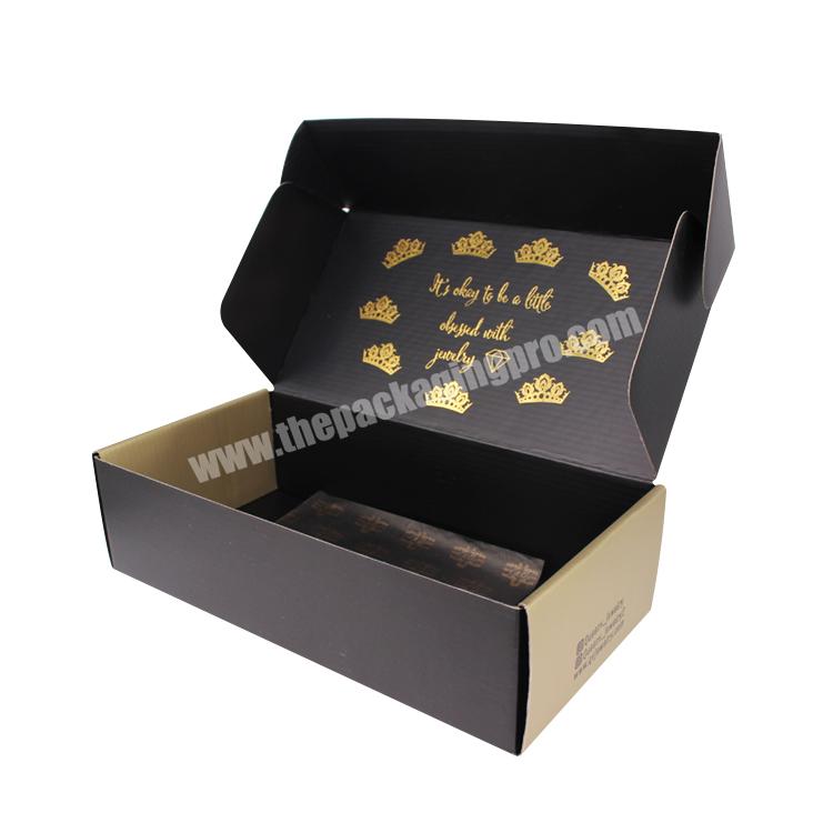 Yilucai Custom Matte Black Custom Logo Corrugated Paper Box Jewelry Packaging Box For Shipment