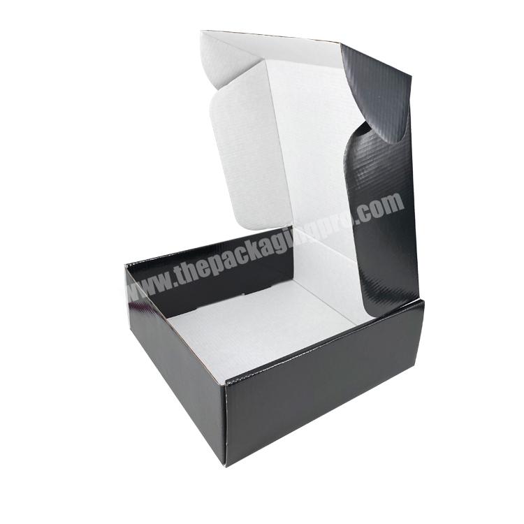 Yilucai custom logo black corrugated packaging mailing box for clothes and women underwear packaging