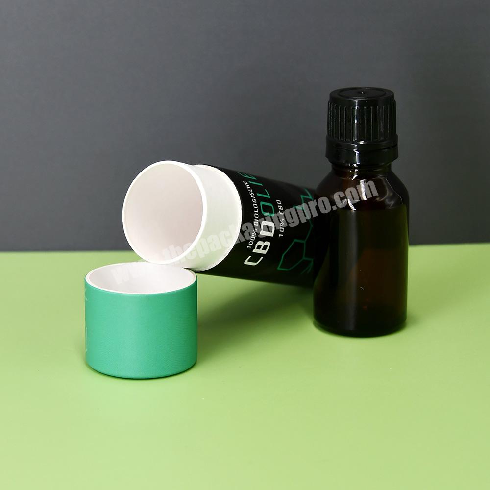 biodegradable cardboard cylinder eva insert round skin care serum water bottle paper tube for dropper essential oil packaging