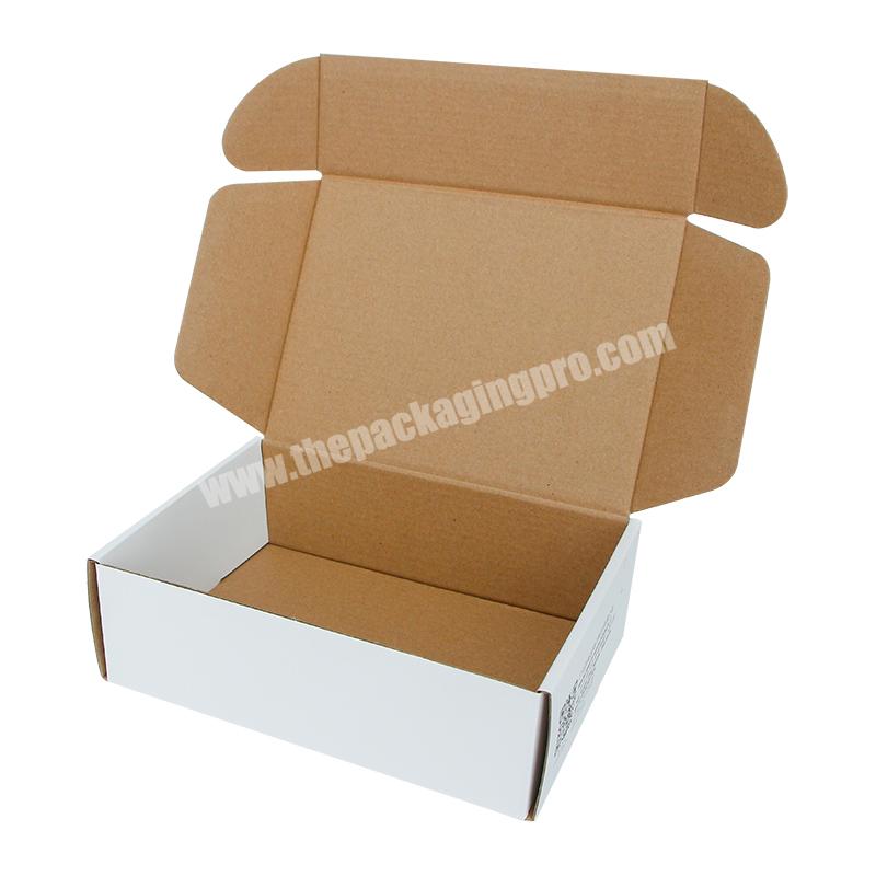 brown color corrugated mailer box with one side white coated paper customized printing