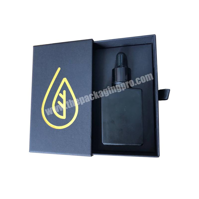 cosmetics 10ml 20ml 30ml glass bottle dropper uncoated for hair oil with black packaging box and logo