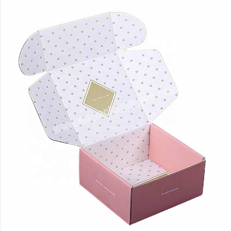 custom corrugated jewellery packing with mailing box low moq pink beauty cosmetics paper cartoon box mailer shipping package