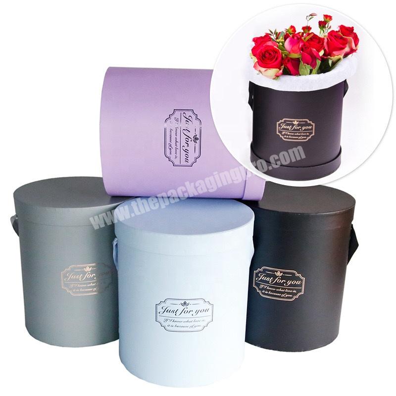 custom design hot sale velvet round flower box packaging and printing box gift box for flower