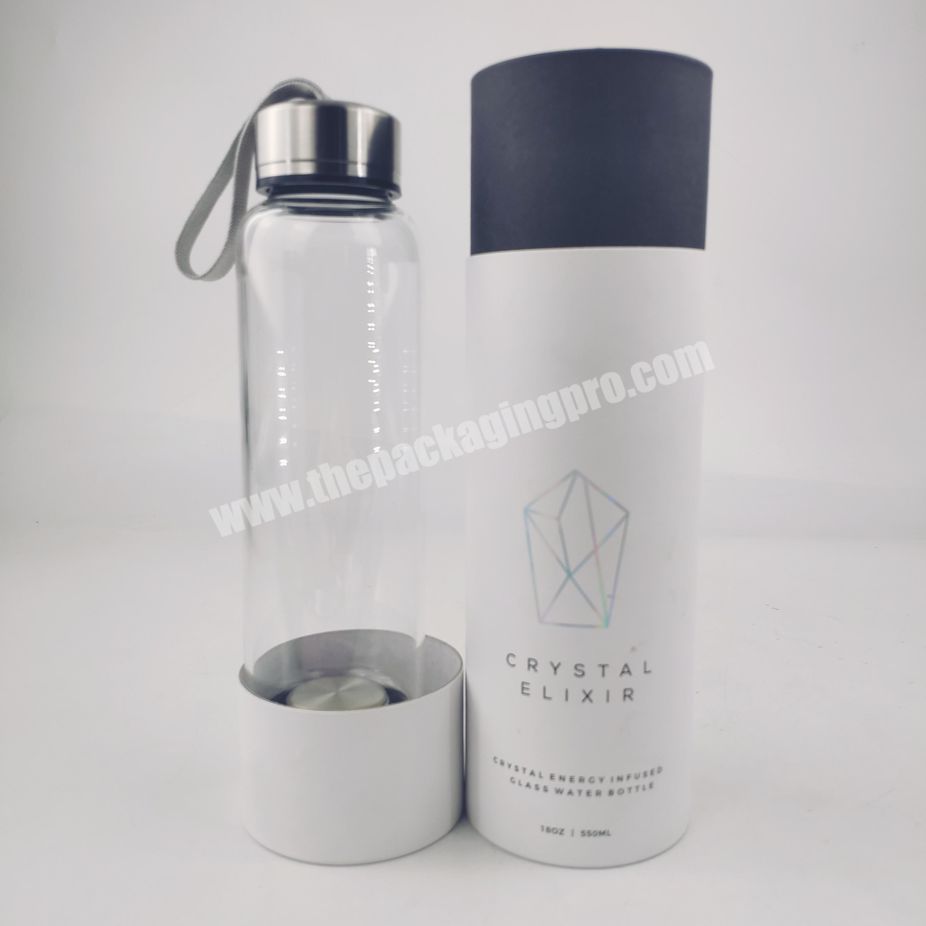 custom eco friendly glass bottle paper tube packaging container