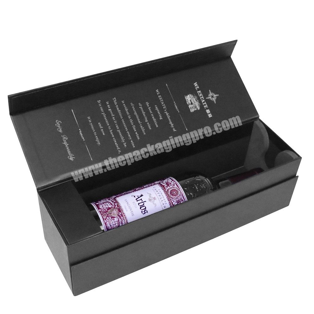 custom logo portable sublimation wine box black kraft box wine packaging box
