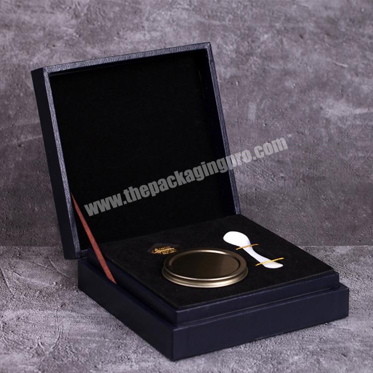custom luxury black caviar gift packaging box can put ice pack