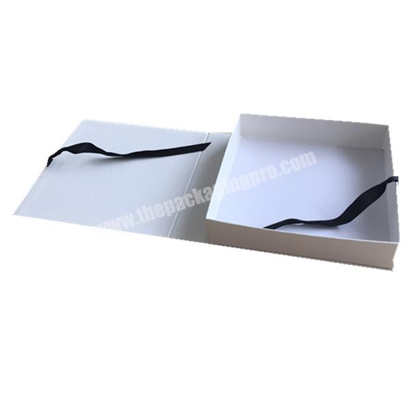 custom luxury jewelry packing magnet gift box with ribbon tie