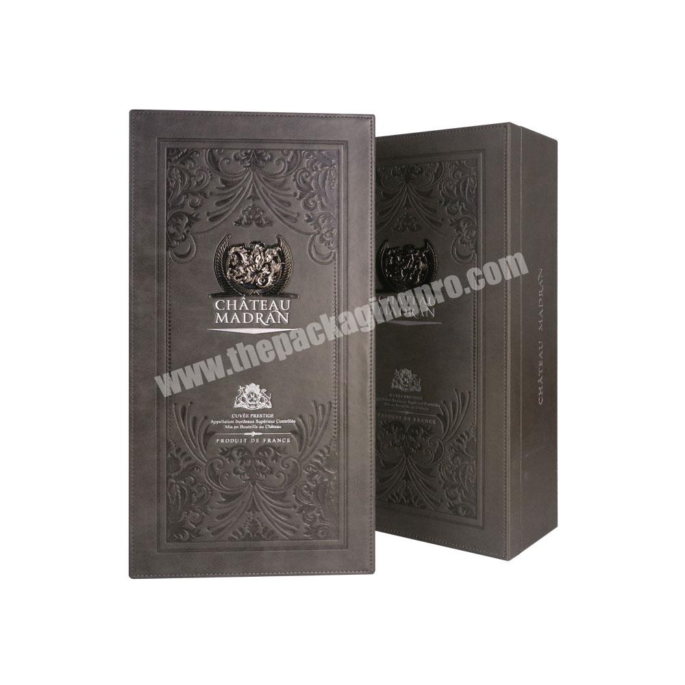 custom novelty wine bottle shape gift box red wine champagne gift box with dividers