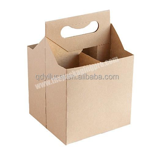 custom plain kraft paper 4 pack cardboard corrugated carrier, 4 pint glasses coffee cups holder template