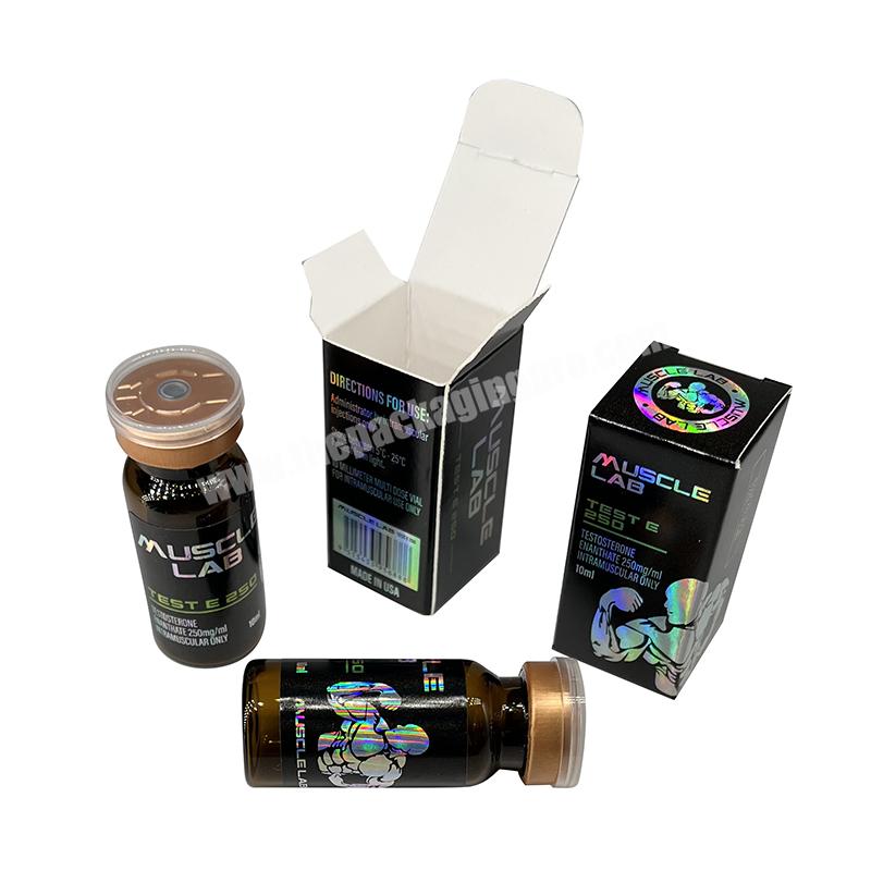 custom printing 10ml vial package folded small packing paper box