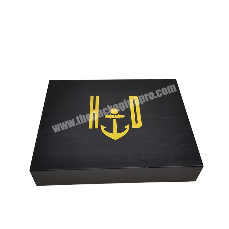custom rose gold stamping logo black rigid cardboard jewelry paper box