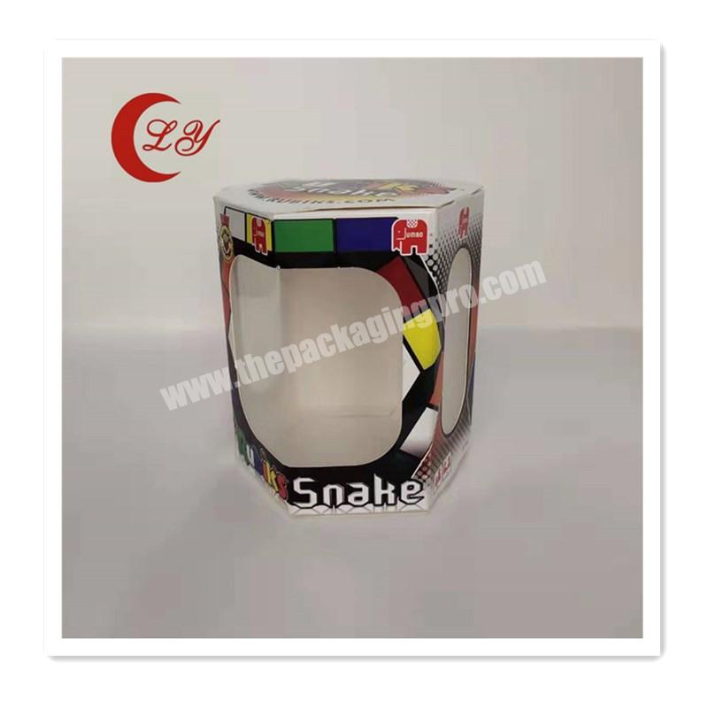 customized toy cardboard display transparent custom doll packaging box with clear PVC window