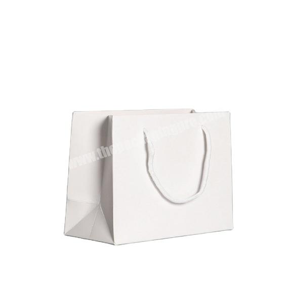 free sample wholesale customized logo white paper bag with handle  rope