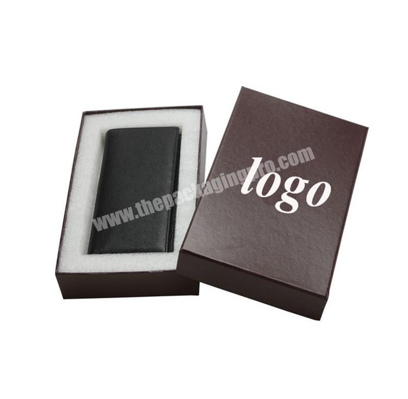 high grade lid and base rigid cardboard wallet packing box for wallet box custom logo