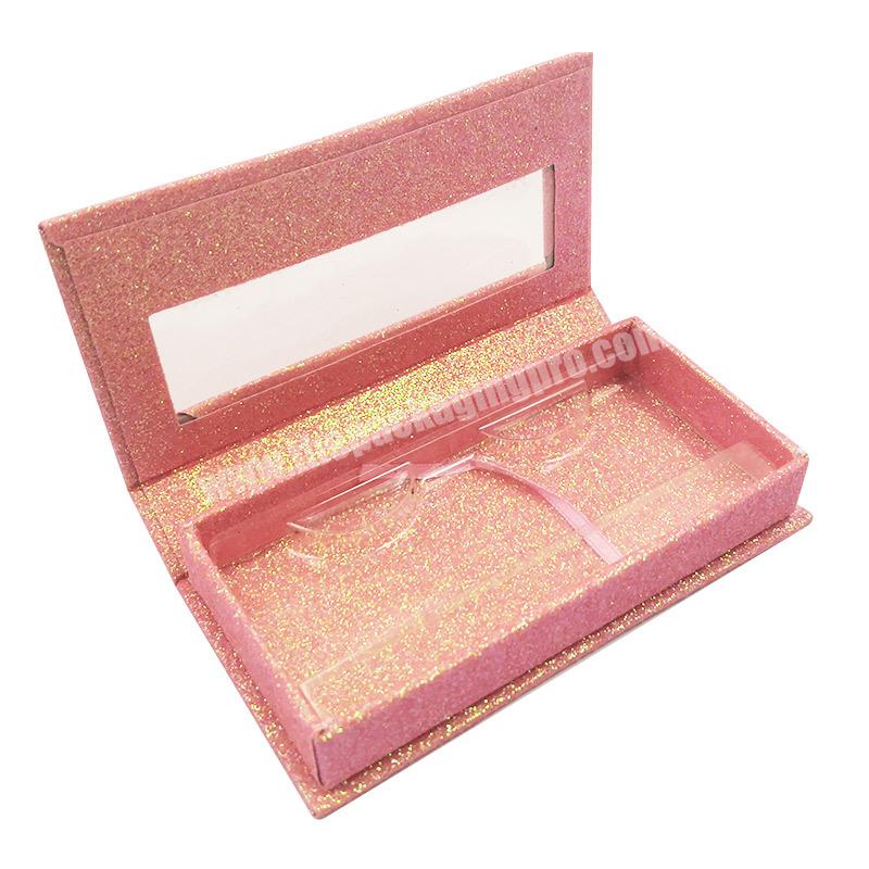 hot sale new trending luxury empty private label pink texture 7 pairs eyelashes paper custom eyelash box packaging