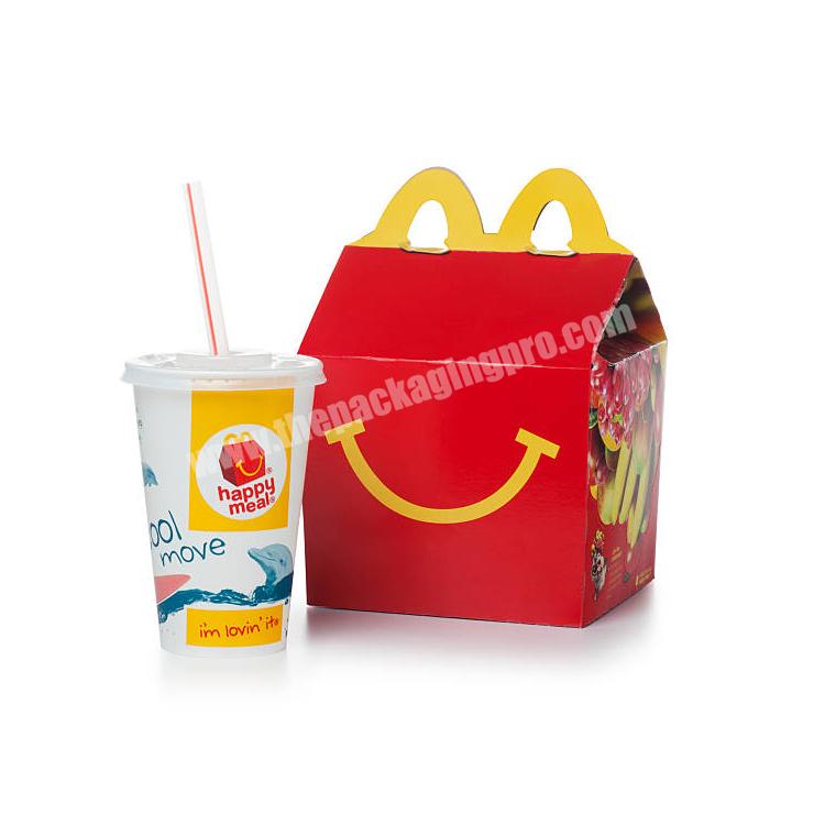 kids disposable paper happy meal boxes