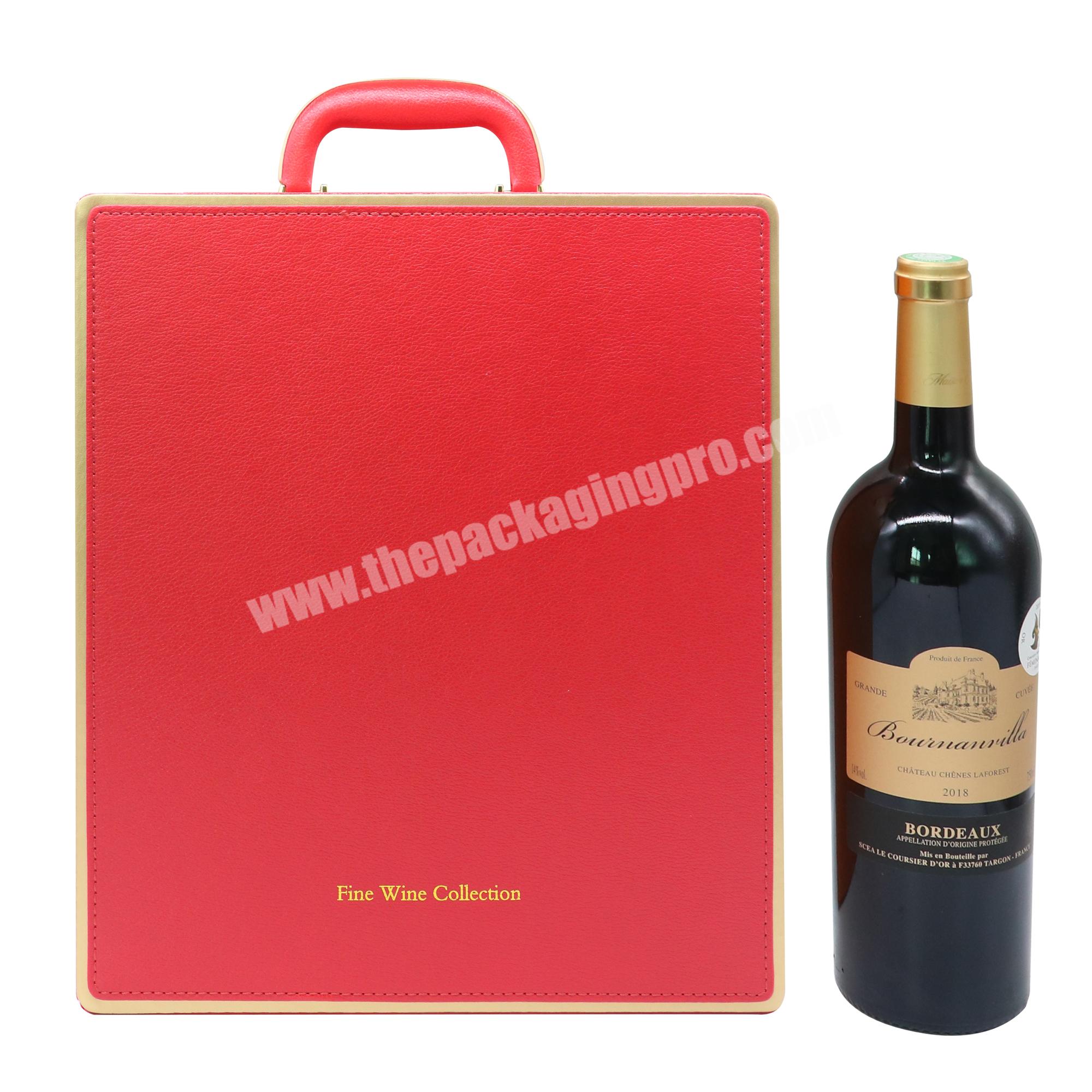 leather wine box 6 bottles custom cheap wine gift box wine bottle packaging box