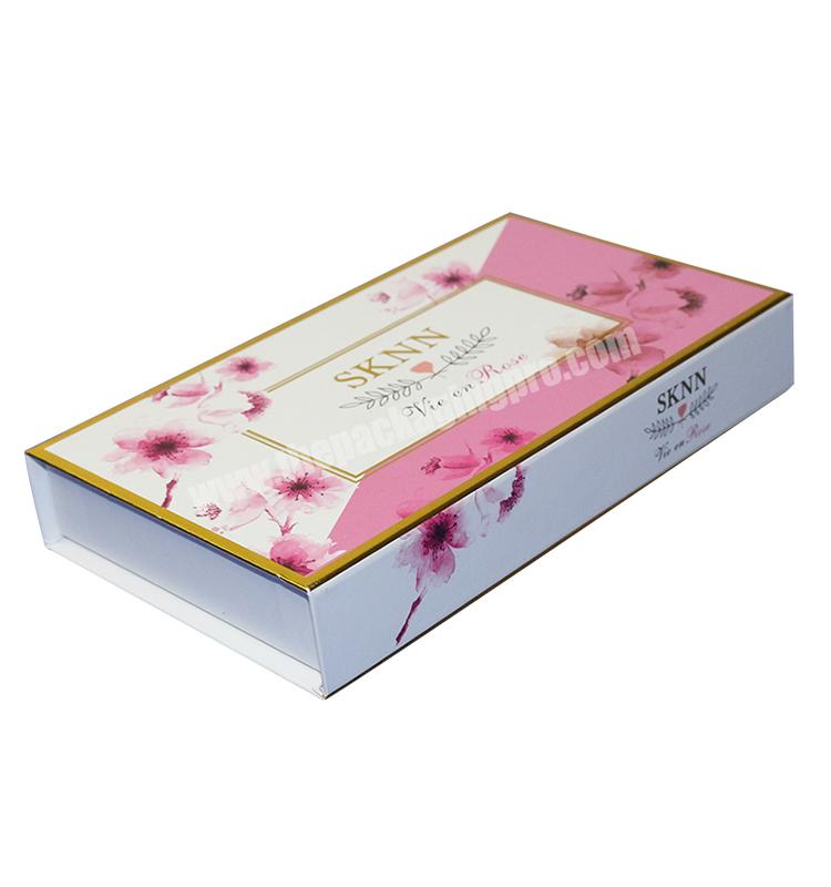 low MOQ custom gold foil logo luxury skincare packaging box sets foam inlay to stuck products