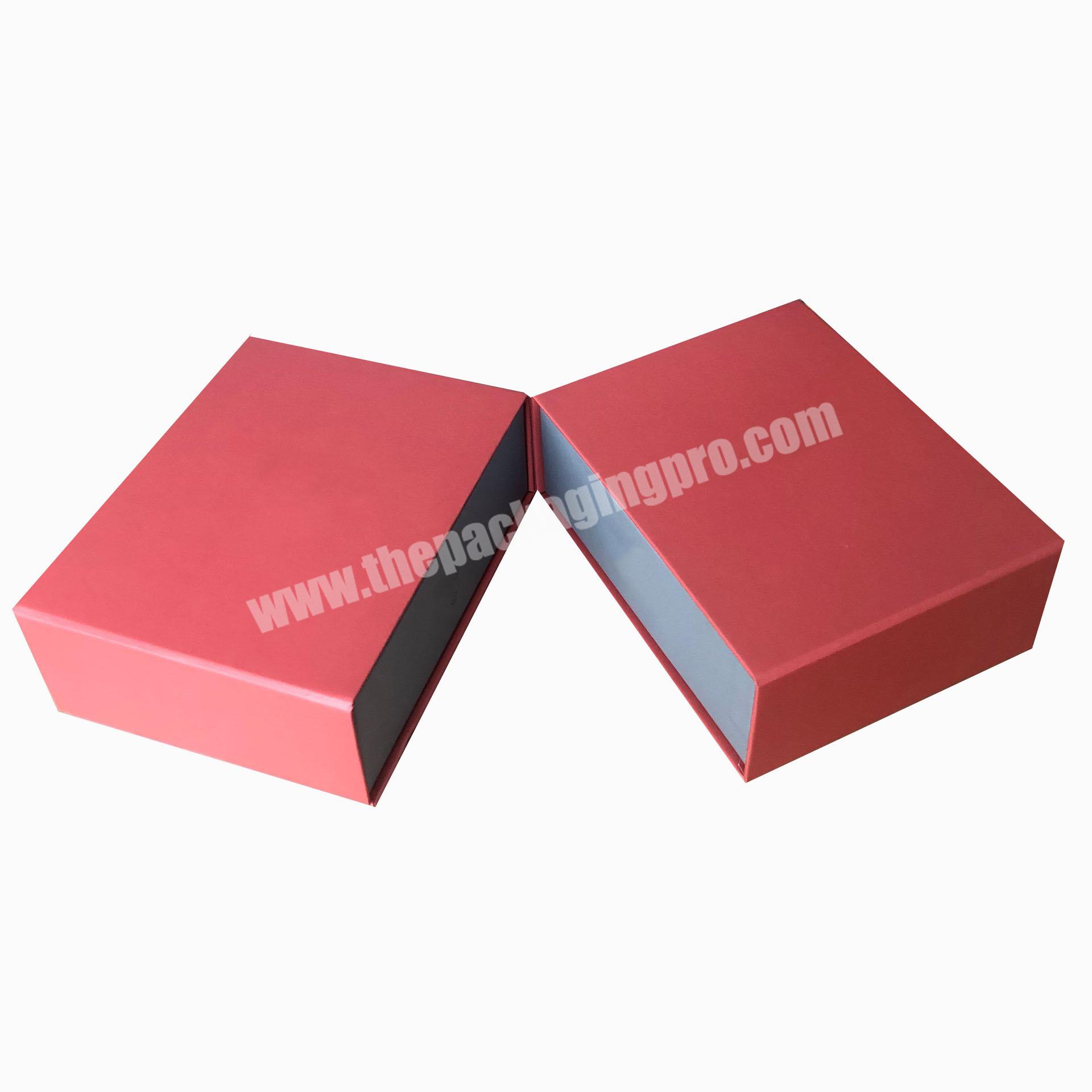 luxury flat pack folding cardboard paper pink box clothing packaging magnetic folding box